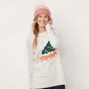 Lauren Conrad  holiday crew neck sweater